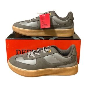 Deer Stags Gray and Tan Kids Sneakers